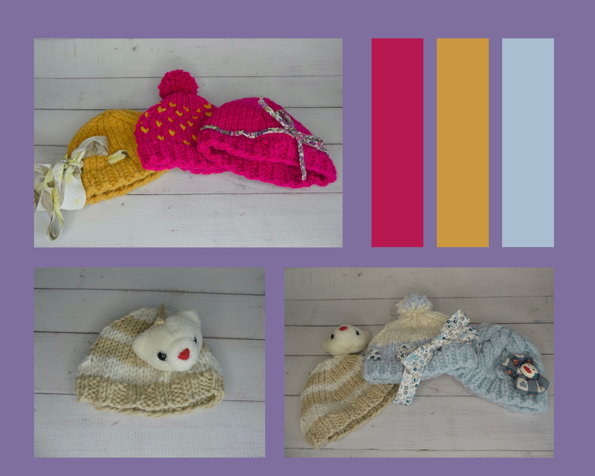 Gros bonnets douillets pour grandes poupées