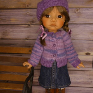 Mauve des bois pour poupée Moppet
