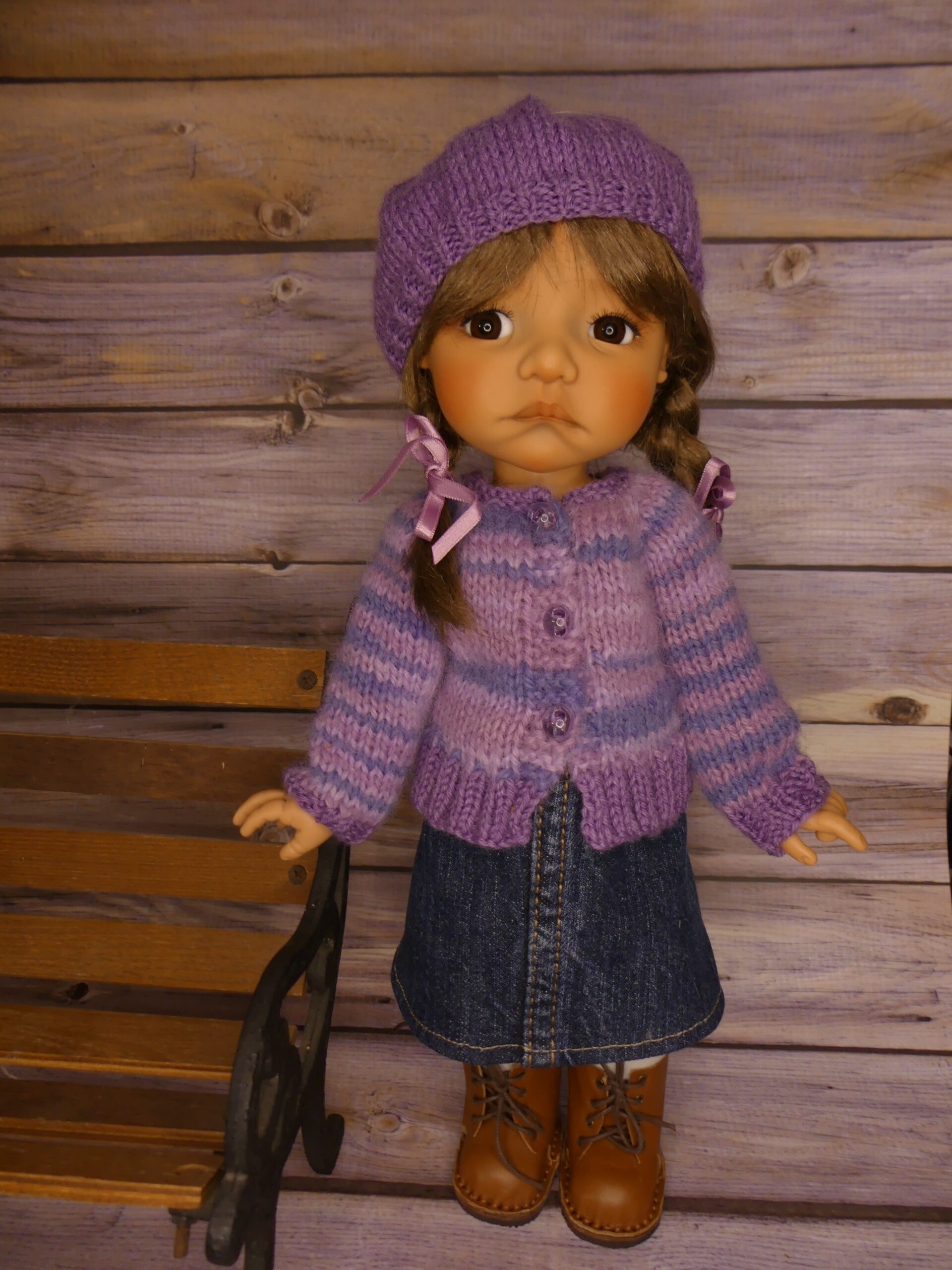 Mauve des bois pour poupée Moppet