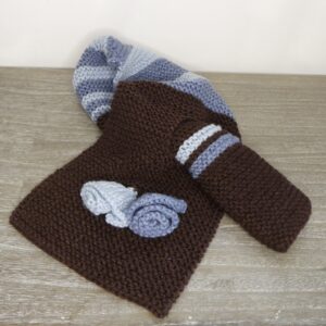 Echarpe "Roses bleues"