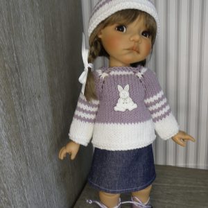 Lapin lavande pour poupée Moppet